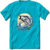 Vissen T-Shirt | Grappig Verjaardag Vis Hobby Cadeau Shirt | Dames - Heren - Unisex | Tshirt Hengelsport Kleding Kado - Blauw - XL