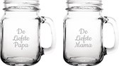 Gegraveerde Drinkglas 45cl met schroefdeksel De Liefste Mama-De Liefste Papa