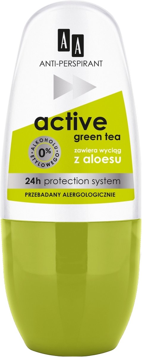 Aa - Active Anti-Perspirant 24H Deodorant Roll-On Green Tea 50Ml