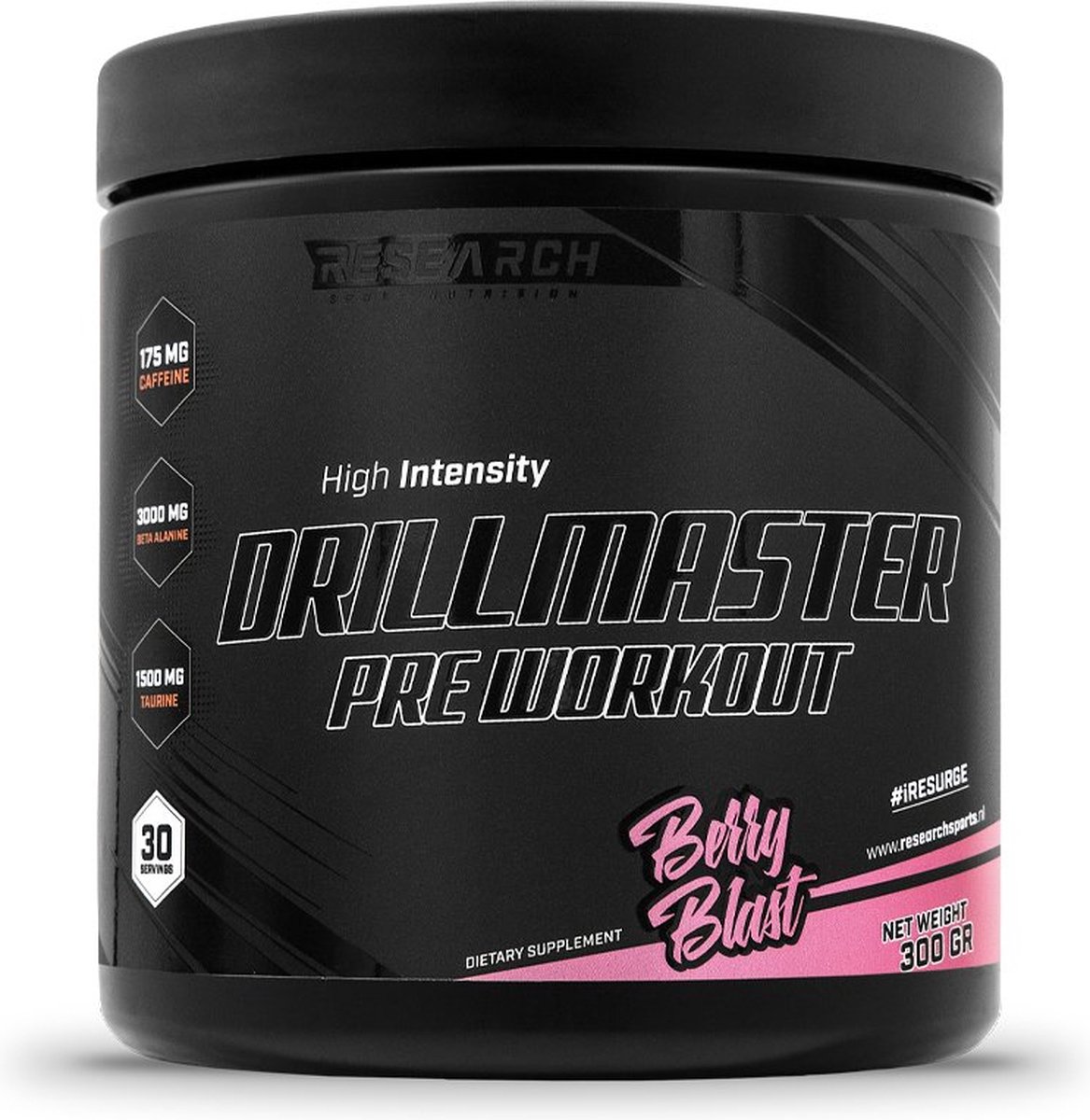 Goedkoopste Research Drillmaster Pre-Workout - 17 servings - Berry