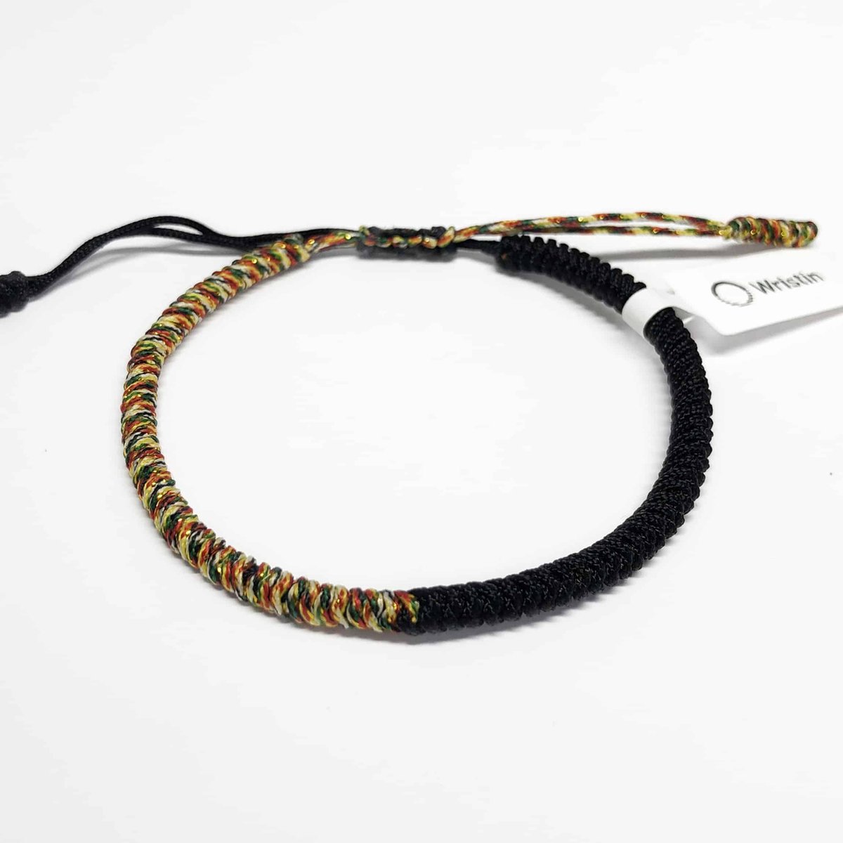 Wristin - Tibetaanse armband split zwart/multi