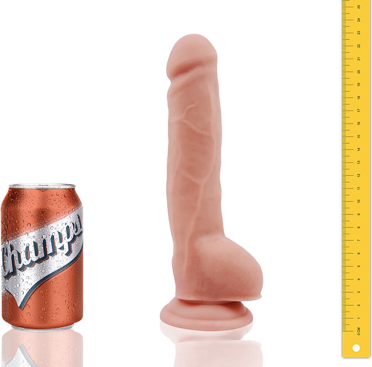 Goedkoopste Champs - Baldy - Dual Density Dildo - 23 x 4 cm - Lichte Huidskleur