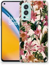 Telefoon Hoesje OnePlus Nord 2 5G Leuk TPU Back Case Bloemen