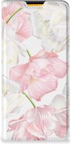 Stand Case Hoesje Cadeau voor Mama Geschikt voor Samsung Galaxy M52 Smart Cover Mooie Bloemen