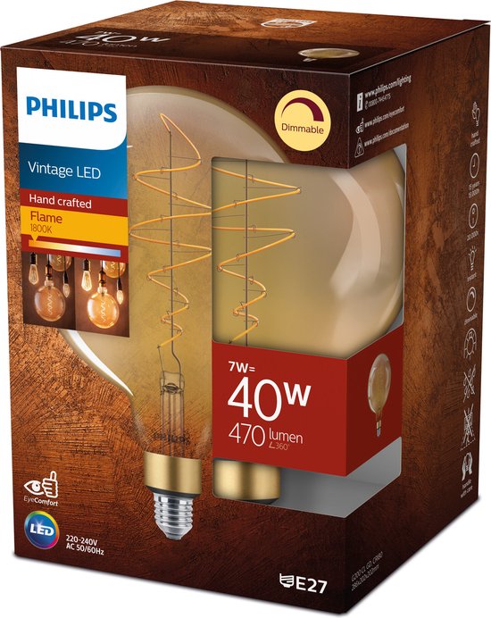 Philips LED classic Vintage - XL-Globe - E27 - W - Warmwit
