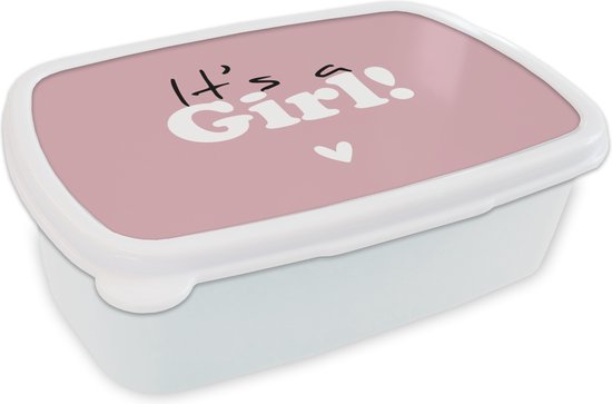 Broodtrommel Wit - Lunchbox - Brooddoos - Meisje - Kinderen - It's a girl -  Gender... | bol.com