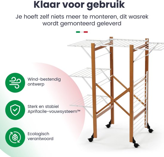 Arredamenti Italia 602 Aquilone Ciliegio - Droogtoren In Beukenhout - 35m Drooglengte - Kersenhout Kleur