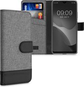 kwmobile telefoonhoesje voor Xiaomi Redmi 9T - Hoesje met pasjeshouder in grijs / zwart - Case met portemonnee