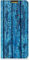 Telefoonhoesje Geschikt voor Samsung Galaxy M52 Magnet Case Wood Blue