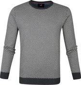 Suitable - Katoen Zach Pullover Grijs Print - Maat XL - Modern-fit