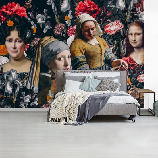 Papier Peint - Papiers Papier peint photo Art - Fleurs - Collage - Largeur 400 cm x Hauteur 300 cm