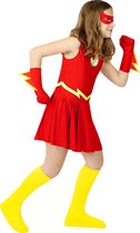FUNIDELIA Flash kostuum voor meisjes - 5-6 jaar (110-122 cm) - Rood