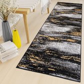 Tapiso Maya Loper Vloerkleed Grijs Zwart Gang Modern Woonkamer Gang Maat- 100x150