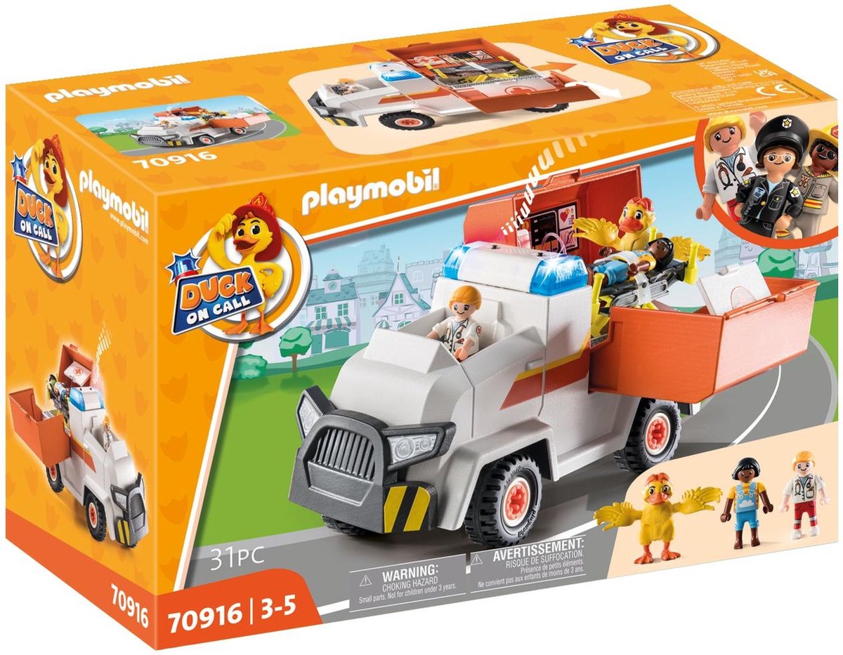 PLAYMOBIL Duck On Call - Ambulance - Speelgoed voor jongens en meisjes - 3 tot 5 jaar - 70916