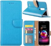 LuxeBass Hoesje geschikt voor LG K10 (2018) - Bookcase Turquoise - portemonee hoesje - telefoonhoes - gsm hoes - telefoonhoesjes