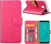 LuxeBass Hoesje geschikt voor Samsung Galaxy J6 (2018) - Bookcase Roze - portemonnee hoesje - telefoonhoes - gsm hoes - telefoonhoesjes