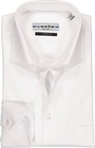 Ledub modern fit overhemd - mouwlengte 7 - wit twill - Strijkvrij - Boordmaat: 48