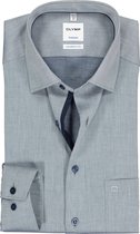 OLYMP Tendenz modern fit overhemd - donkerblauw structuur (contrast) - Strijkvriendelijk - Boordmaat: 44