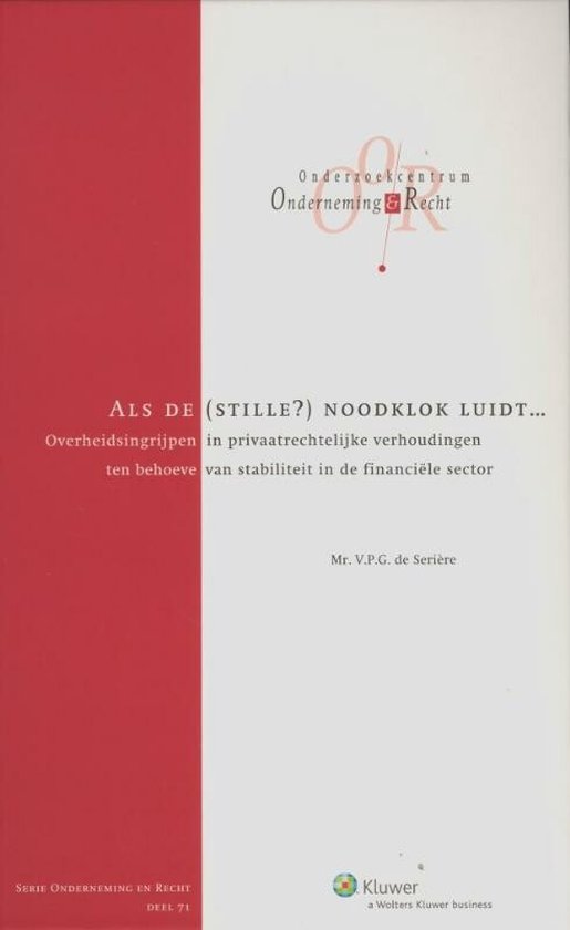 Onderneming en recht 71 - Als de (stille?) noodklok luidt... - cover