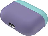 Case Cover Voor Geschikt voor Apple Airpods Pro- Siliconen design-Groen-Paars