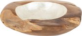Schaal | hout | wit | 20x20x (h)6 cm