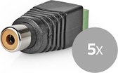 Nedis CCTVCF40BK5 Cctv-beveiligingsconnector 5x 2-aderig Naar Rca Female
