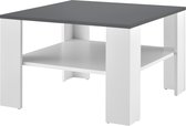 Salontafel - Met 1 plank - Spaanplaat - Donkergrijs & wit - Afmeting (LxBxH) 60 x 60 x 40 cm