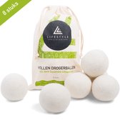 Lifestyle Living - 8 Herbruikbare Nieuw Zeelandse Wollen drogerballen -Duurzame Wasbol - Droogballen Voor Droogtrommel - Eco Wasballen