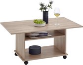 Decoways - FMD Salontafel met wieltjes eikenkleurig