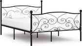 Decoways - Bedframe met lattenbodem metaal zwart 120x200 cm