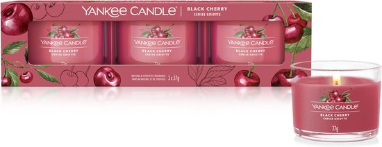 Yankee Candle Filled Votive 3-pack - Black Cherry