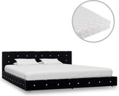 vidaXL Bed met matras fluweel zwart 160x200 cm