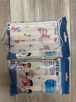 50 Stuks - Kinder Mondkapjes - Thema Wit / Gekleurd Fruit - Mondmaskers Kind - Hygiënisch per 10 stuks Verpakt