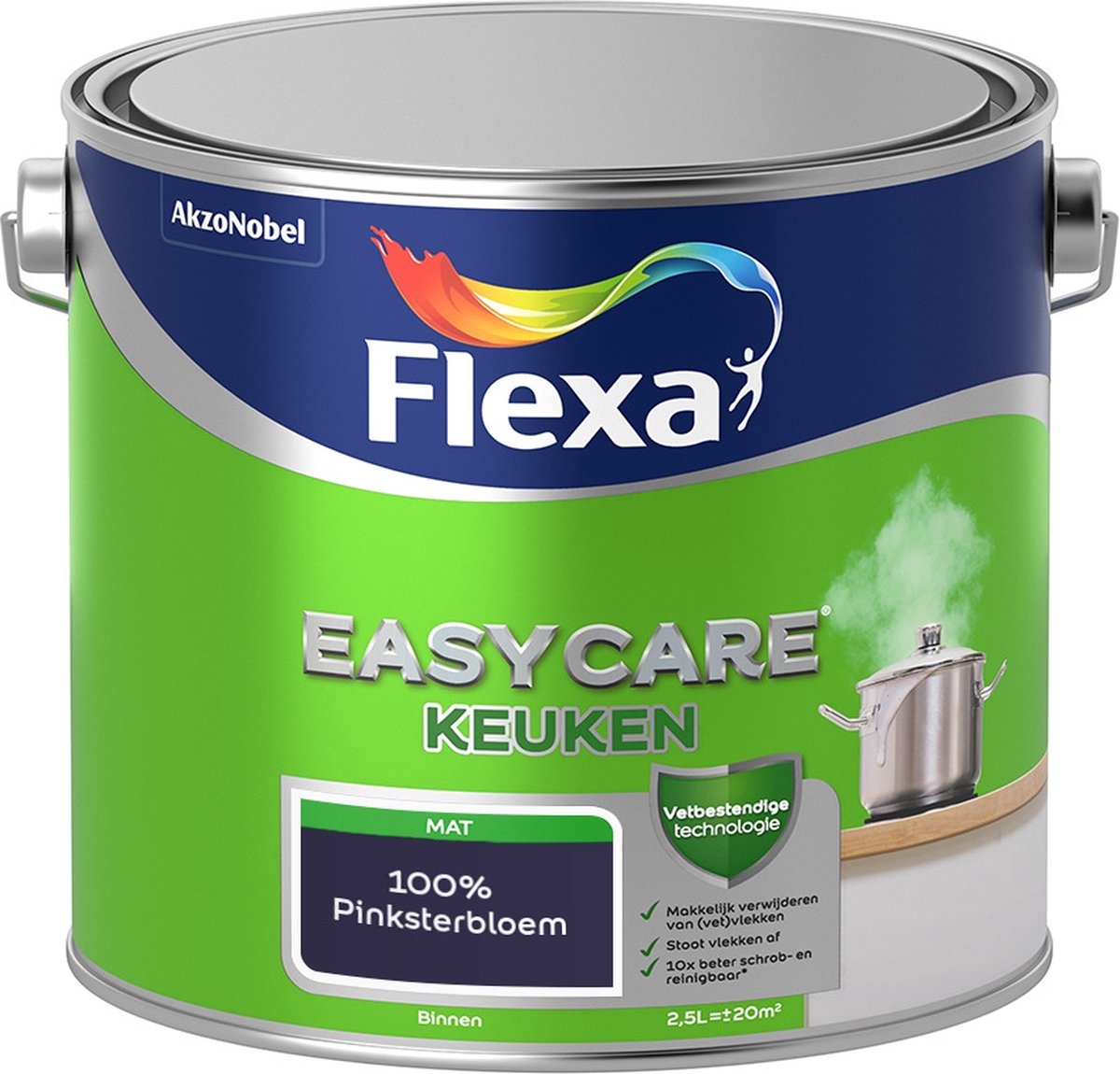 Flexa Easycare Muurverf - Keuken - Mat - Mengkleur - 100% Pinksterbloem - 2,5 liter