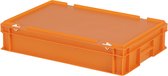 Stapelbak met deksel - Opbergbox - 600x400xH135mm - oranje