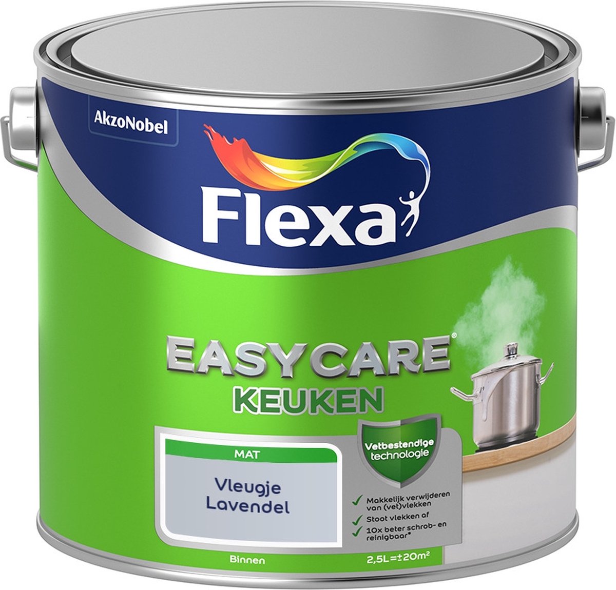Flexa Easycare Muurverf - Keuken - Mat - Mengkleur - Vleugje Lavendel - 2,5 liter