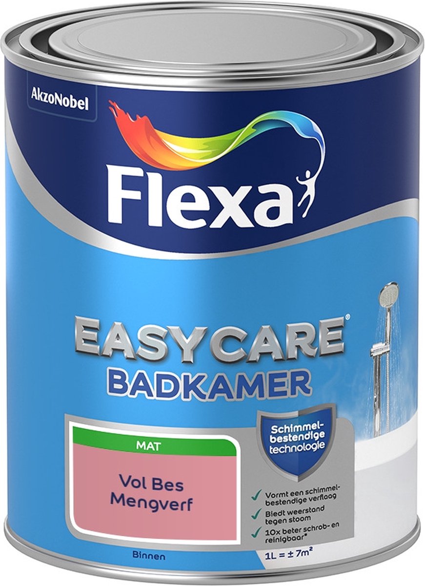 Flexa Easycare Muurverf - Badkamer - Mat - Mengkleur - Vol Bes - 1 liter