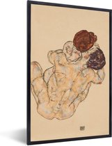 Cadre photo avec affiche - Mann und Frau, Umarmung - peinture d'Egon Schiele - 40x60 cm - Cadre pour affiche