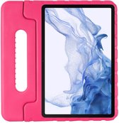 Hoes Kinderen Geschikt voor Samsung Galaxy Tab S8 Plus - Kids proof back cover - Draagbare tablet kinderhoes met handvat – Roze