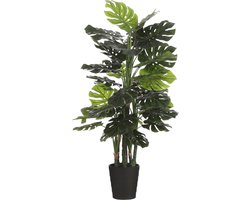 Mica decorations Monstera struik kunstplant - 140 x 75 cm - Grote huis/kantoorplant