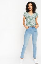 LOLALIZA T-shirt met V-hals - Khaki - Maat XL