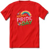 Pride Day | Pride T-Shirt | Grappig LHBTIQ+ / LGBTQ / Gay / Homo / Lesbi Cadeau Shirt | Dames - Heren - Unisex | Tshirt Kleding Kado | - Rood - L