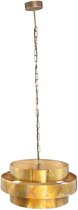 PTMD Zanth Ronde Hanglamp - H133 x Ø52 cm - Metaal - Goud