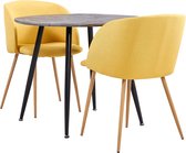 Decoways - 3-delige Eethoek stof geel