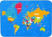 Muismat Wereldkaart Rubber - Hoge kwaliteit foto van de wereldkaart - Muismat op polyester bedrukt - 25 x 19 cm - Anti-slip muismat - 5mm dik - Muismat met foto - heerlijk voor op