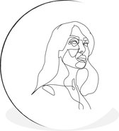 Illustration femme confiante sur fond blanc Cercle mural aluminium ⌀ 140 cm