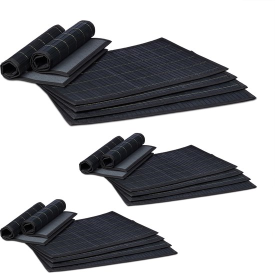 Relaxdays 18x Placemat set afwasbaar bamboe onderleggers