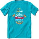 Love Is Love | Pride T-Shirt | Grappig LHBTIQ+ / LGBTQ / Gay / Homo / Lesbi Cadeau Shirt | Dames - Heren - Unisex | Tshirt Kleding Kado | - Blauw - L