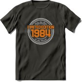 1984 Limited Edition Ring T-Shirt | Zilver - Goud | Grappig Verjaardag en Feest Cadeau Shirt | Dames - Heren - Unisex | Tshirt Kleding Kado | - Donker Grijs - M