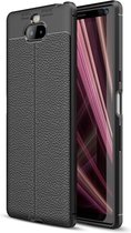 Sony Xperia 10 Hoesje - Mobigear - Luxury Serie - TPU Backcover - Zwart - Hoesje Geschikt Voor Sony Xperia 10